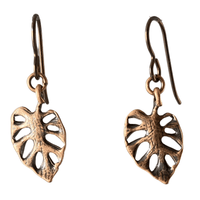 Copper Cutout Leaf Earrings for Sensitive Ears-Earrings- Creative Jewelry by Marcia